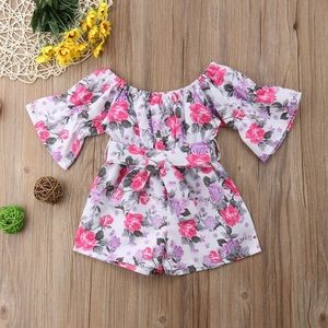 Long-Sleeve Baby Floral Romper Size 90cm (2T)